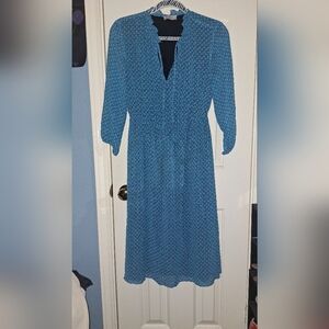 LOFT Blue Long Sleeve Dress